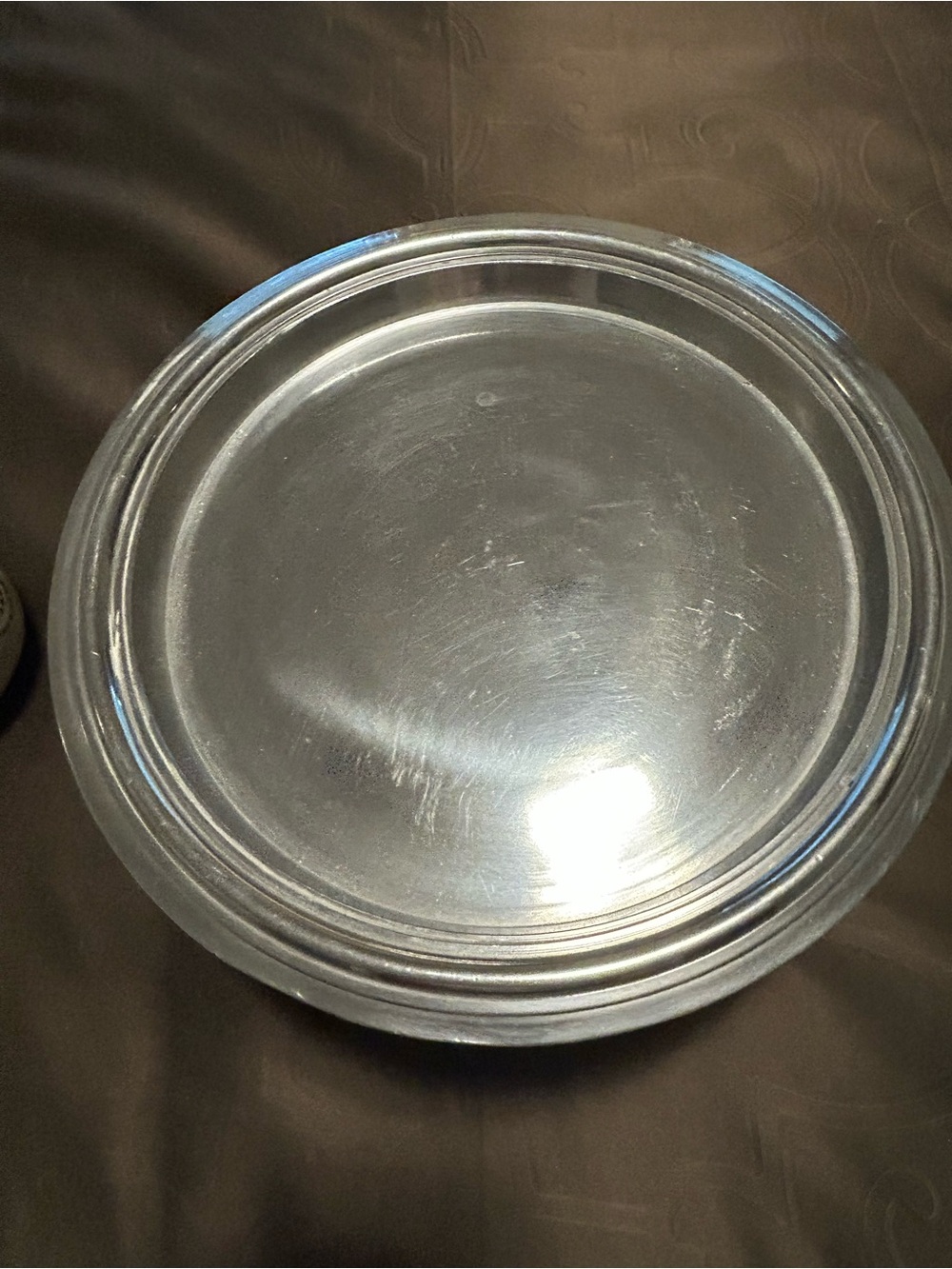 Threshold Silver Pedestal Bowl with Decorative Gray Accent Spheres - Picture 3 of 6